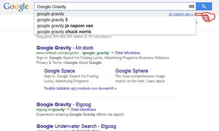 Google tr�kk�k - Google Gravity
